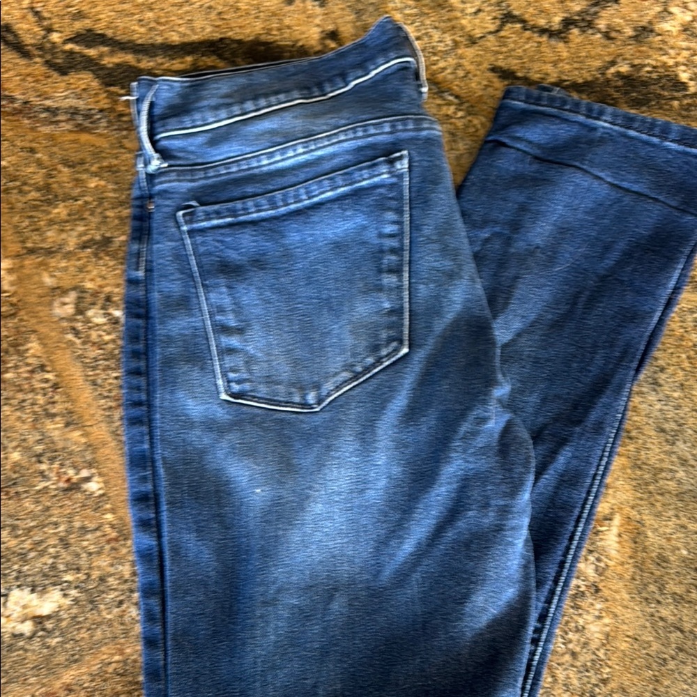 Blue Skinny Jeans with Faded Denim Look